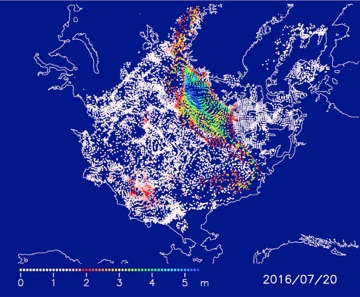 Figure 5:Animation of distributed particles’ movements during December 1, 2015 through July 20, 2016.