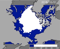 Predicted sea ice concentration on October 1