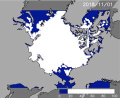 Predicted sea ice concentration on November 1