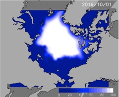 Predicted sea ice concentration on October 1