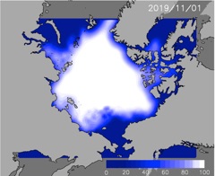 Predicted sea ice concentration on November 1